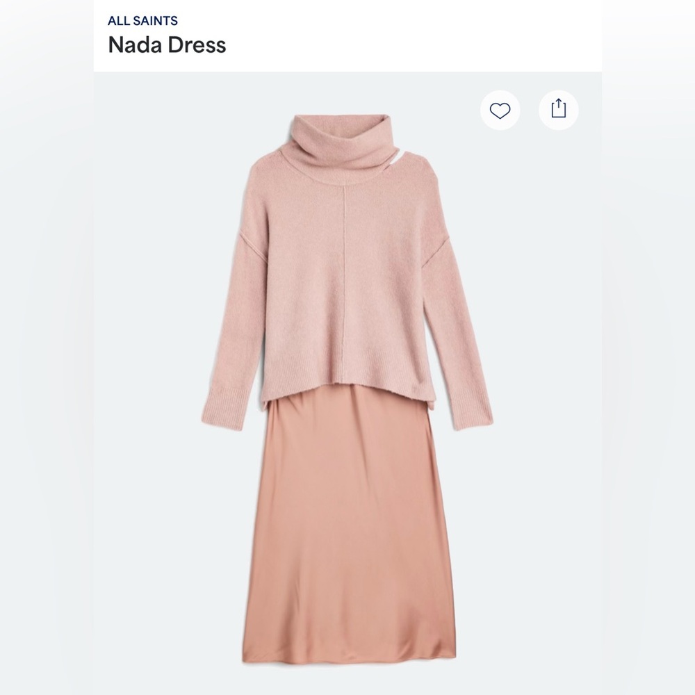 AllSaints set-  Blush Pink Sweater & Slip Dress -  medium